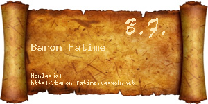 Baron Fatime névjegykártya